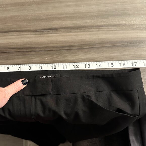 Lafayette 148 Womens Irving Pants Stretch Virgin Wool Straight Leg Black Size 10 - Picture 8 of 10